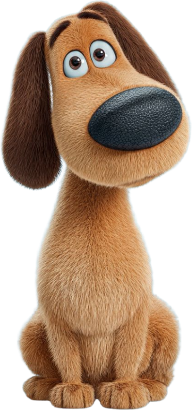A curious dog looking up