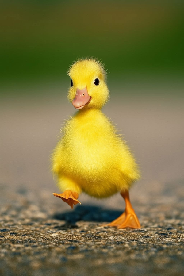 A fluffy duckling
