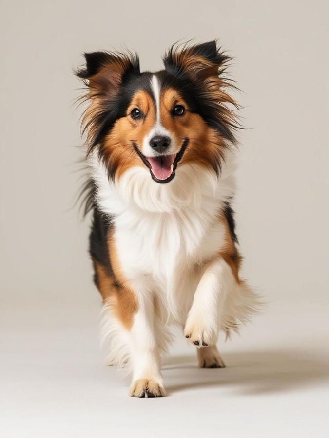 A sheltie running